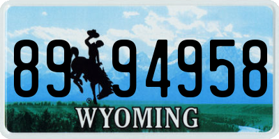 WY license plate 8994958