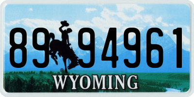 WY license plate 8994961