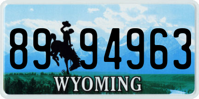 WY license plate 8994963