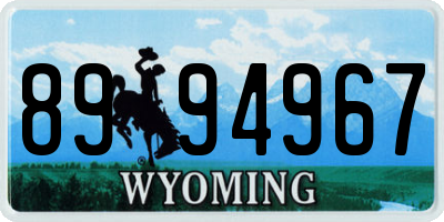WY license plate 8994967