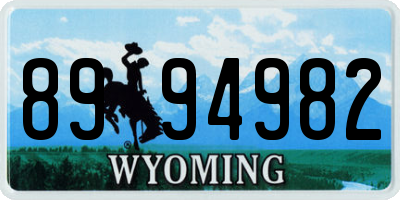 WY license plate 8994982