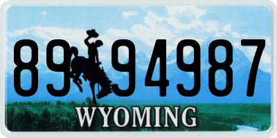 WY license plate 8994987