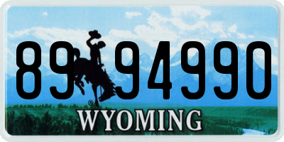 WY license plate 8994990