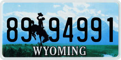 WY license plate 8994991