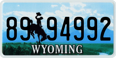 WY license plate 8994992