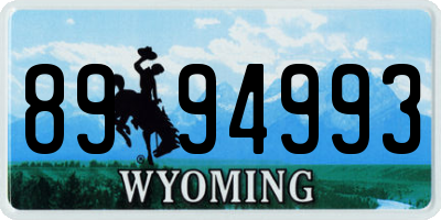 WY license plate 8994993