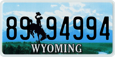 WY license plate 8994994