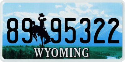 WY license plate 8995322