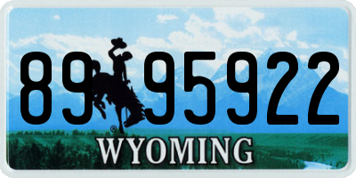 WY license plate 8995922