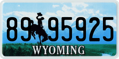 WY license plate 8995925