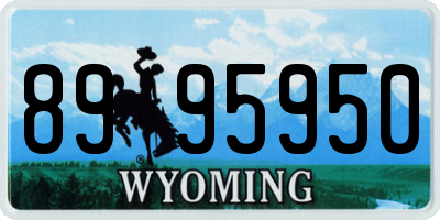 WY license plate 8995950
