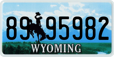 WY license plate 8995982
