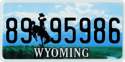WY license plate 8995986