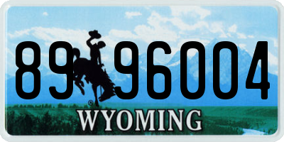 WY license plate 8996004