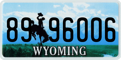 WY license plate 8996006