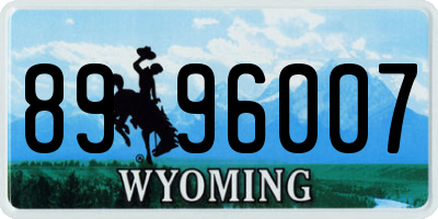 WY license plate 8996007