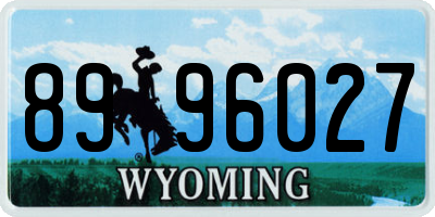 WY license plate 8996027