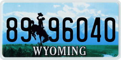 WY license plate 8996040