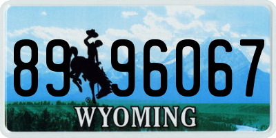 WY license plate 8996067