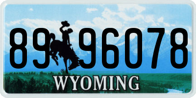 WY license plate 8996078