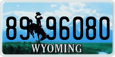 WY license plate 8996080