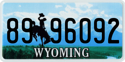 WY license plate 8996092