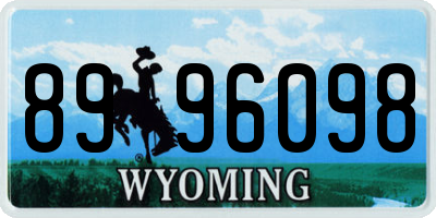 WY license plate 8996098