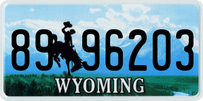 WY license plate 8996203