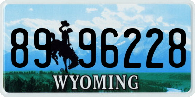 WY license plate 8996228