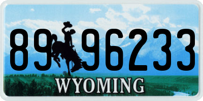 WY license plate 8996233