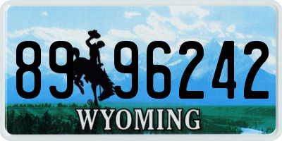 WY license plate 8996242