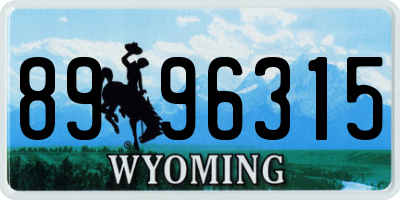 WY license plate 8996315