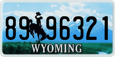 WY license plate 8996321