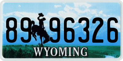 WY license plate 8996326