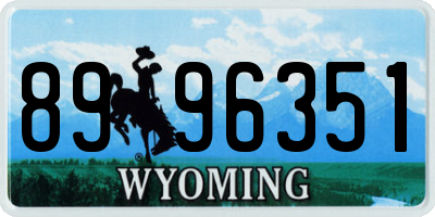 WY license plate 8996351