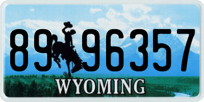 WY license plate 8996357