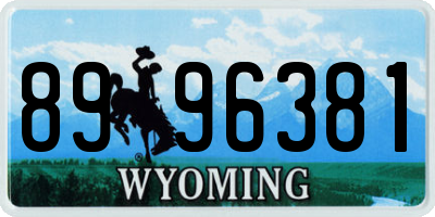 WY license plate 8996381