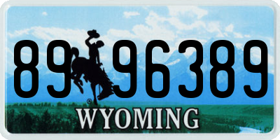 WY license plate 8996389
