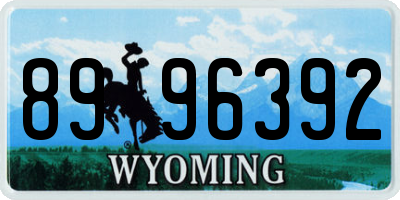 WY license plate 8996392