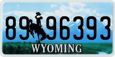 WY license plate 8996393