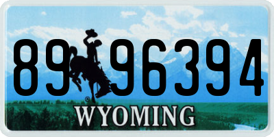 WY license plate 8996394