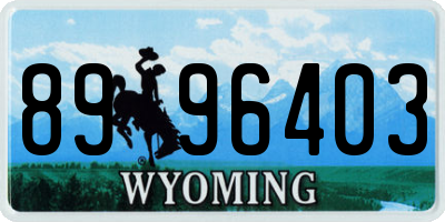 WY license plate 8996403