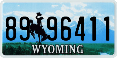 WY license plate 8996411