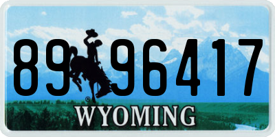 WY license plate 8996417