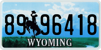 WY license plate 8996418