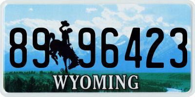 WY license plate 8996423