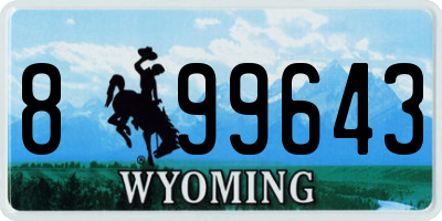 WY license plate 899643