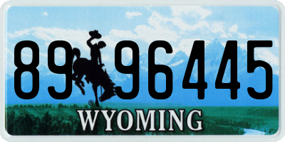 WY license plate 8996445