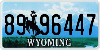 WY license plate 8996447