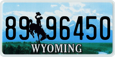 WY license plate 8996450